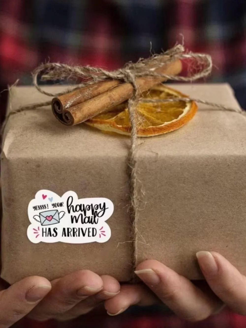 100 Happy Mail Stickers - Blue Envelope with Pink Heart - Picture 5 of 5